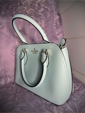 Kate Spade Darcy Small Satchel Smooth Leather Crossbody in Cloud Mist